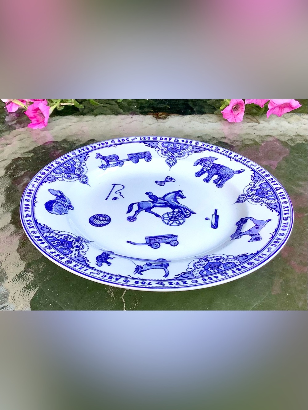 New Spode Blue & White Childs 7.5” Plate-Edwardian Childhood Collection